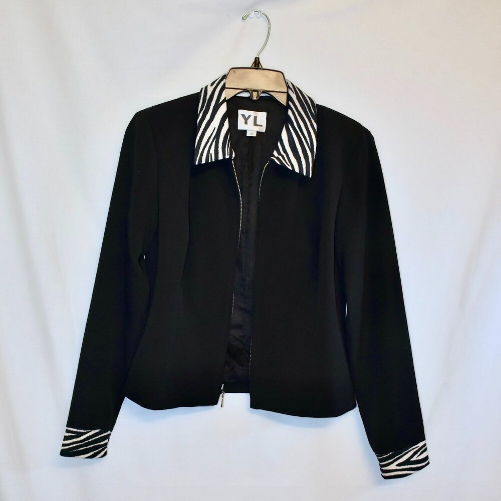Zebra trim black jacket